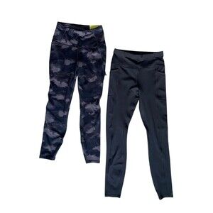 2 PC- All In Motion Womens Leggings Size XS Black Dance Workout Athletic Fitness